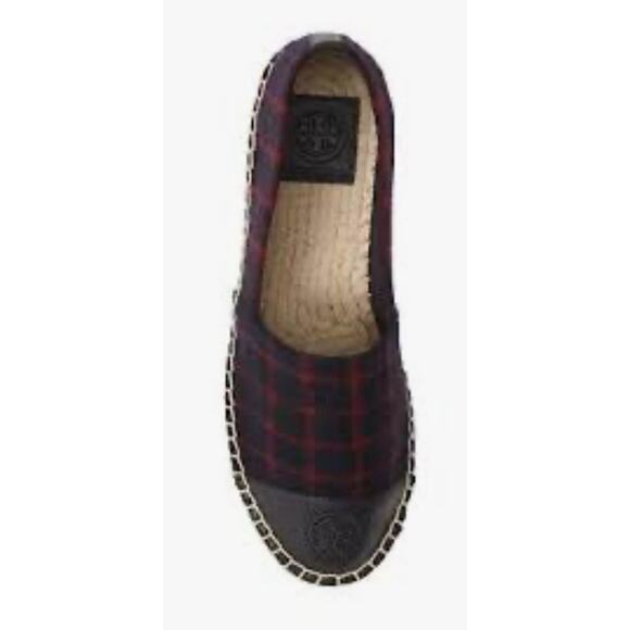 Tory Burch shoes checked wool color block espadrilles 8 NIB - Picture 2 of 10